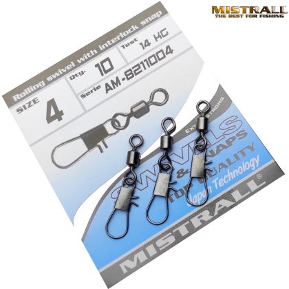 ВИРБЕЛИ MISTRALL INTERLOCK SNAP № 4 - 10бр/8211004