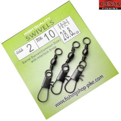 ВИРБЕЛИ С КАРАБИНА PENAX BARREL SWIVEL INTERLOCK SNAP № 2