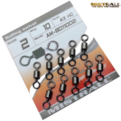 ВИРБЕЛИ MISTRALL ROLLING SWIVEL № 2- 10 бр/8011002