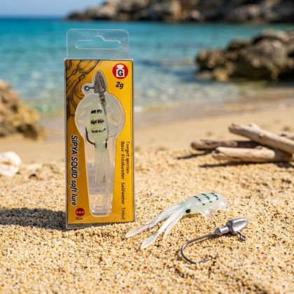 🦑 Реалистична Силиконова Примамка Sipya Squid Soft Lure 7 см. с Джиг Глава 2 гр.