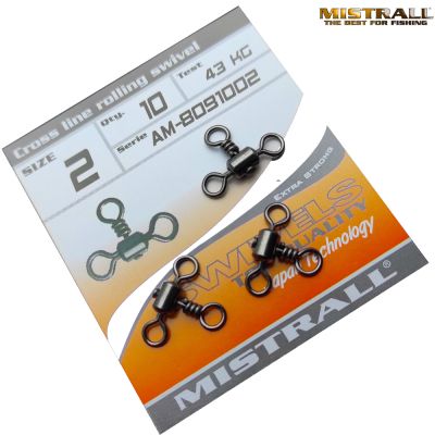 ТРОЙНИ ВИРБЕЛИ MISTRALL CROSS LINE ROLLING  SWIVEL №2-10 бр/8091002