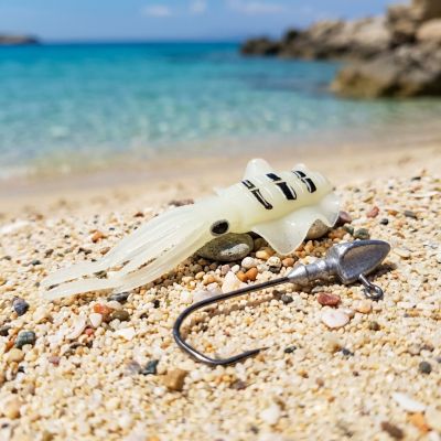 🦑 Реалистична Силиконова Примамка Sipya Squid Soft Lure 7 см. с Джиг Глава 2 гр.