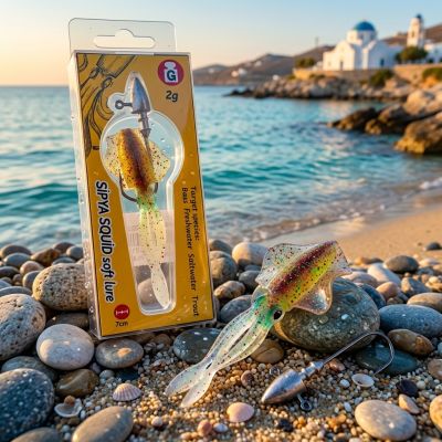 🦑 Реалистична Силиконова Примамка Sipya Squid Soft Lure 7 см. с Джиг Глава 2 гр.
